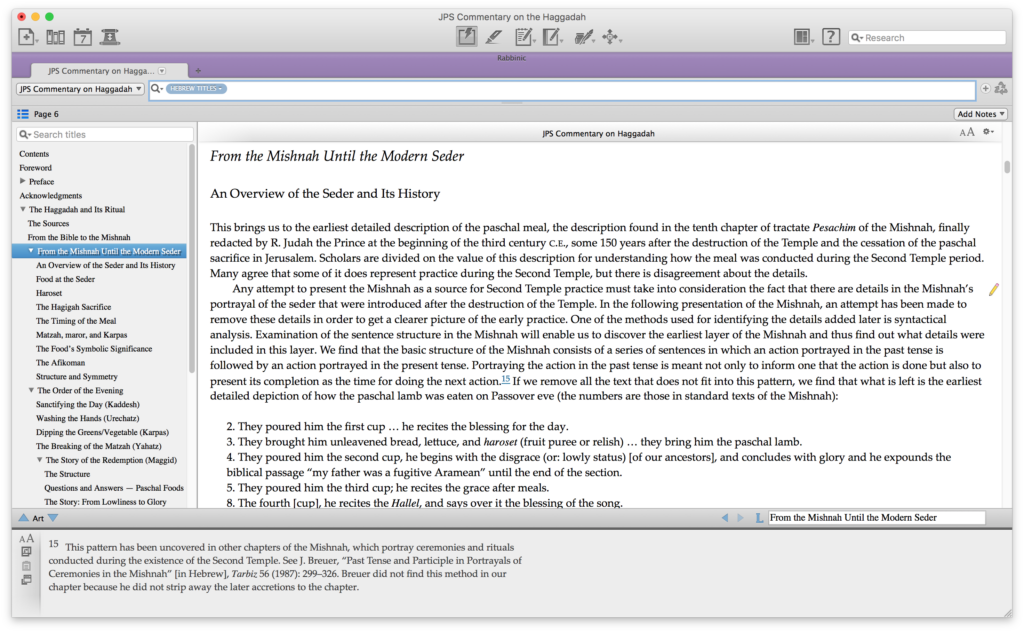 JPS Commentary on the Haggadah - Accordance