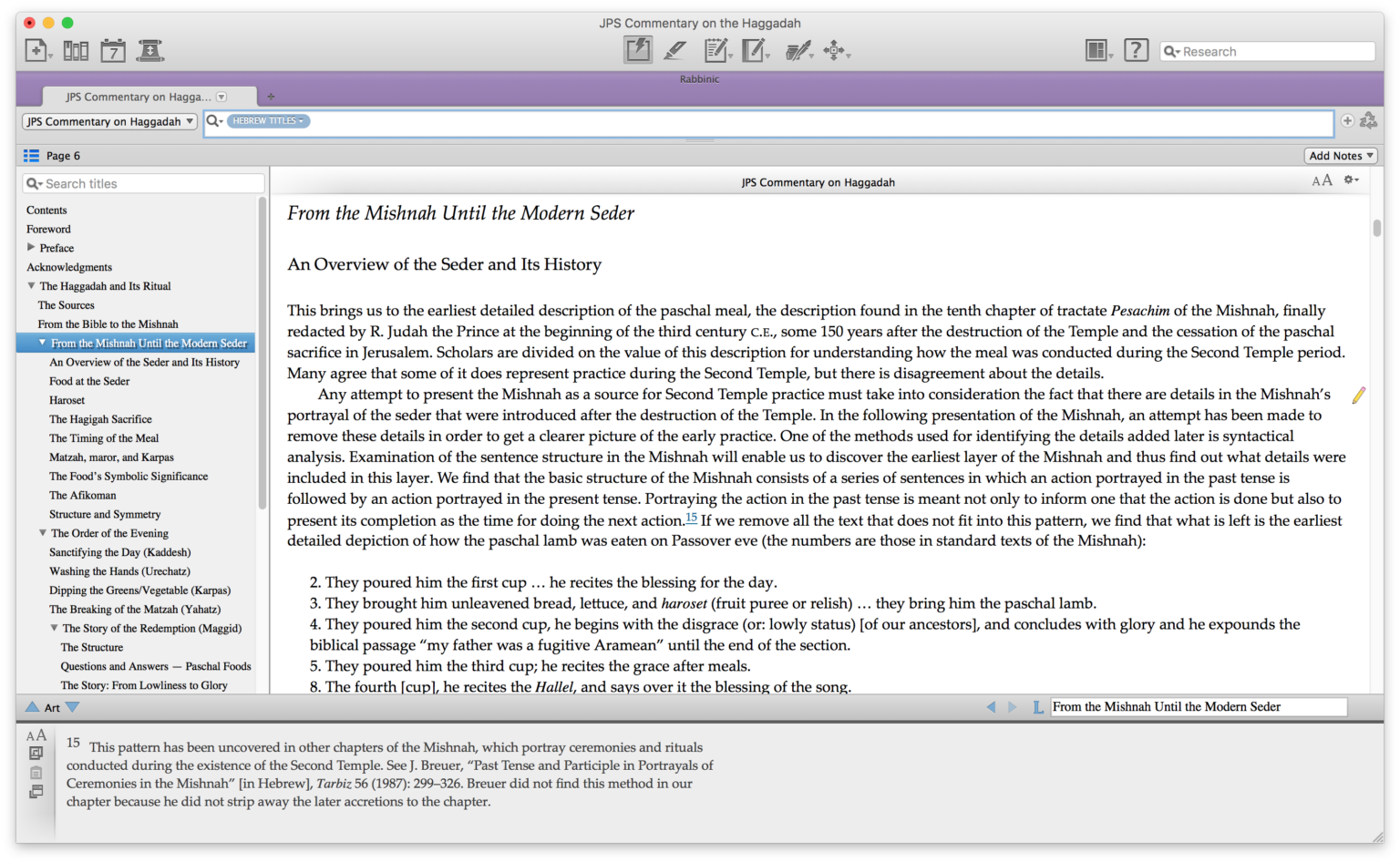JPS Commentary on the Haggadah - Accordance