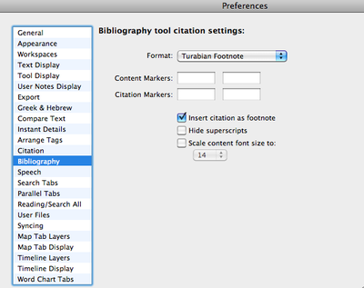 Footnotes: Biblio Preferences