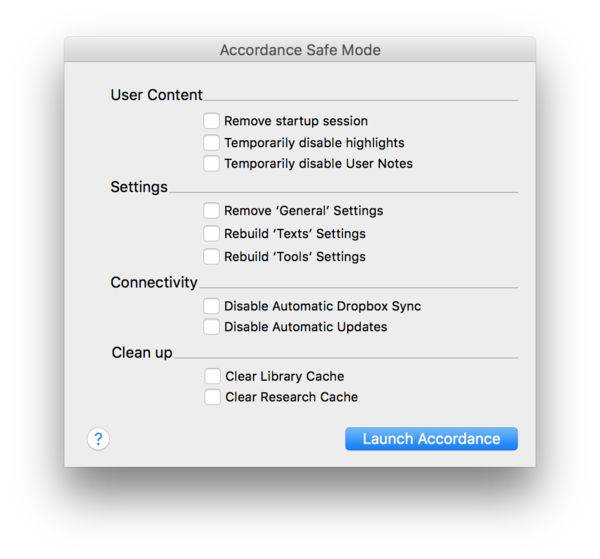 Safe Mode dialogue box Safe Mode dialogue box