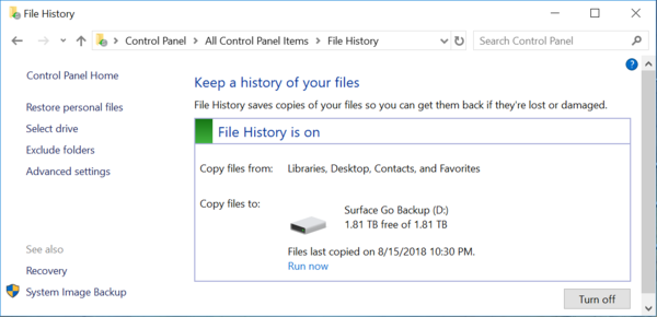 Windows File History