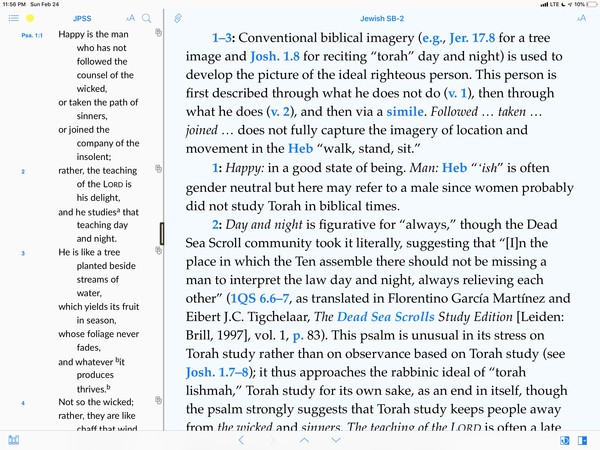 Jewish Study Bible, 2nd ed. - screenshot iOS