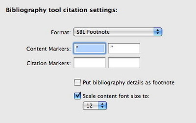 New Bibliography Preferences