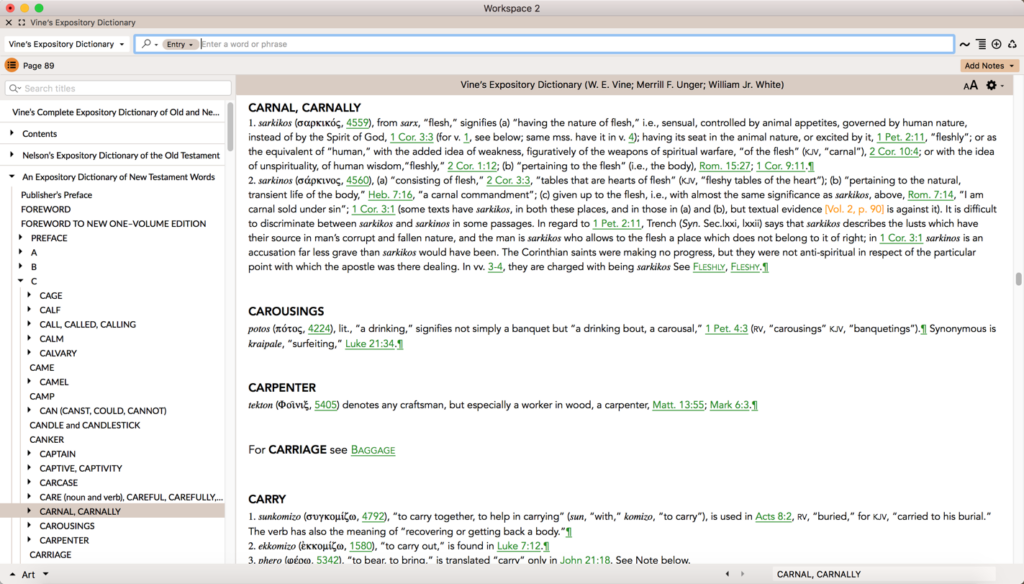Vine's Expository Dictionary of OT and NT Words Accordance
