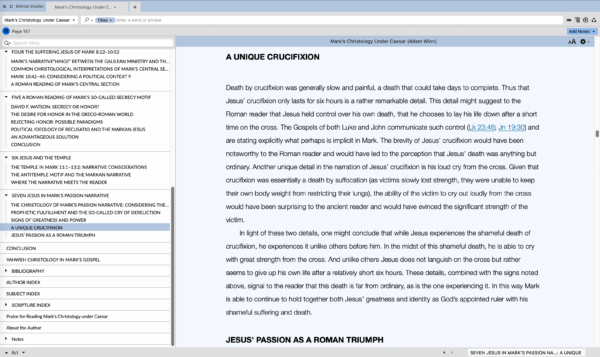 Reading Mark’s Christology Under Caesar (Winn)