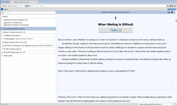 LifeGuide: Waiting for God (Ryan)