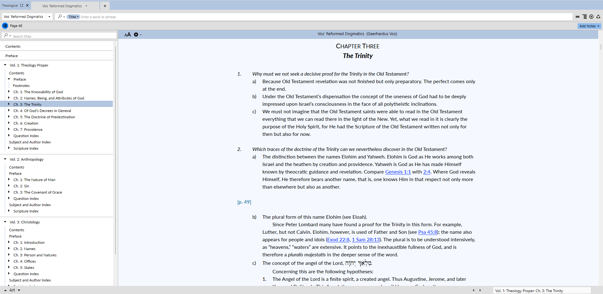 Reformed Dogmatics (Geerhardus Vos, Single-volume edition)